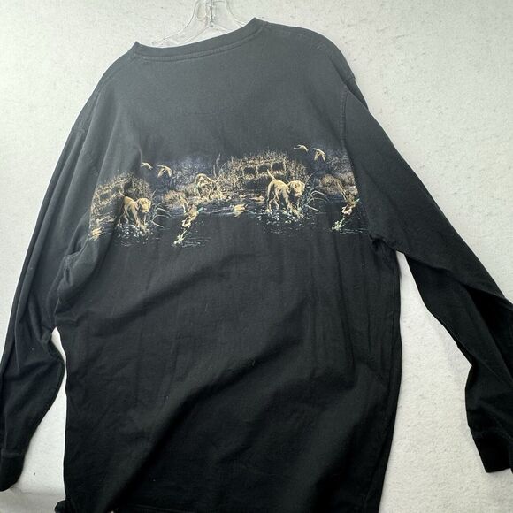 Vintage Y2K Morgan Creek Lab Dogs Duck Hunting Men's Size XXLT Long Sleeve Shirt - Picture 8 of 14